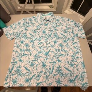 Tropical Teal Men's Button Down Shirt